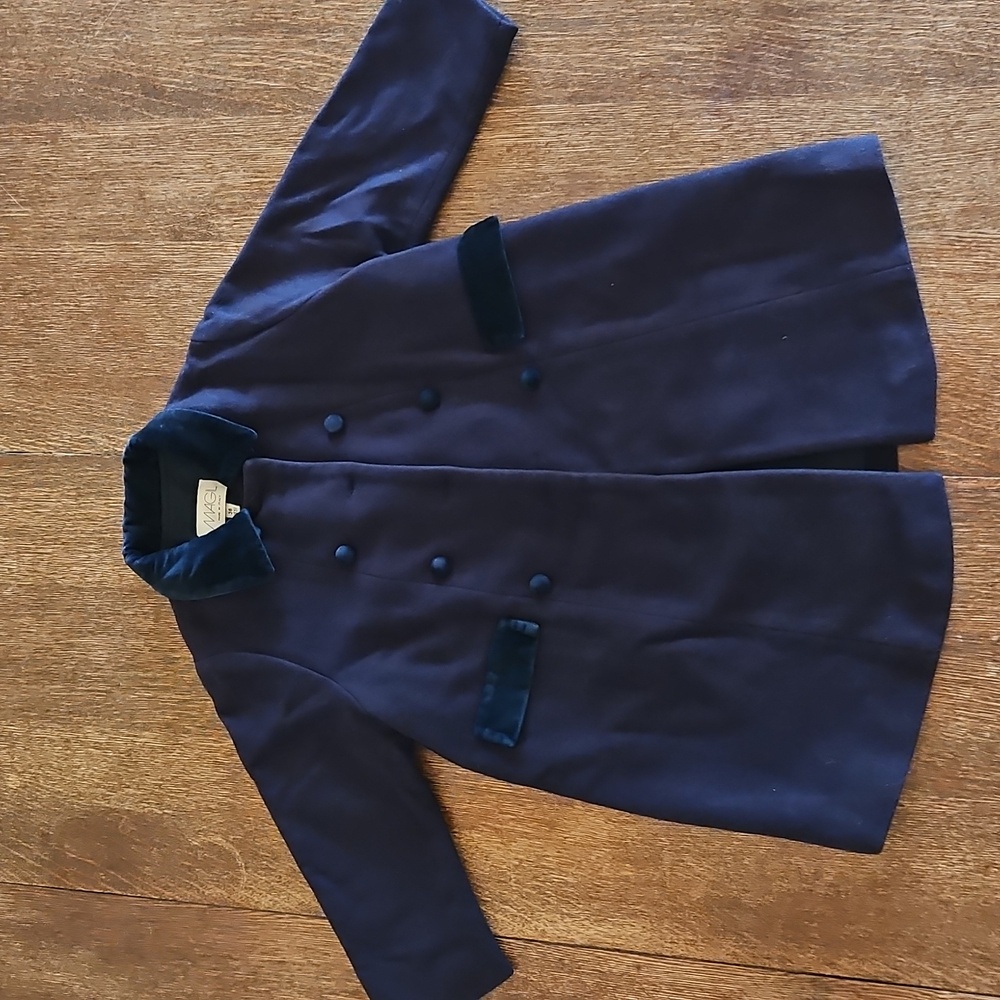 MAGIL Wool And Cashmere Navy Coat, Girls 36 Months
